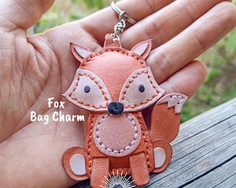 Fox Leather Bag Charm Pattern and Illustrated Tutorial