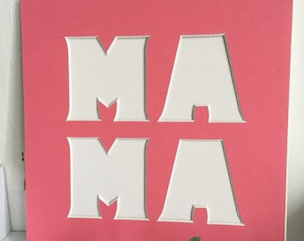 Passepartout Mama Geschenk zum Muttertag, Wunschbild, Bilderausschnitt mit Namen Ikea Format 20 x 20