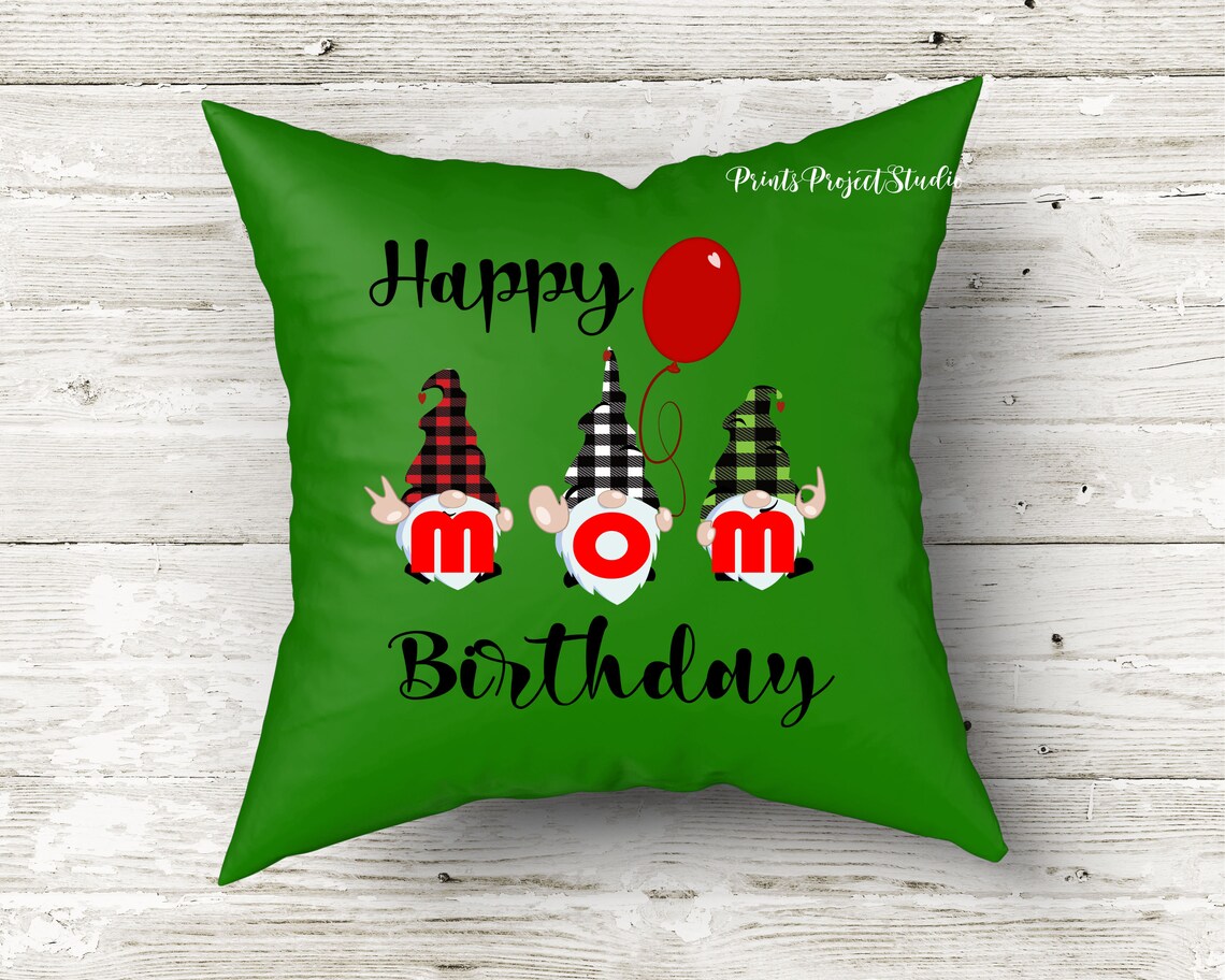 Download Happy Birthday Mom Birthday Gnome Svg Buffalo Plaid Gnome | Etsy