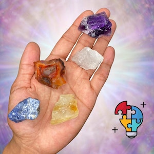 Heilende Kristalle Set: Amethyst, Opal, Sodalith, Karneol, Citrin