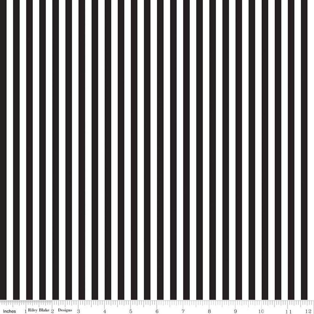 Black and White Stripe Fabric / 100 Cotton / Riley Blake Etsy