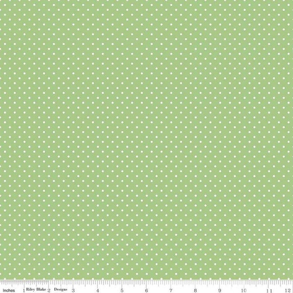 Swiss Dot Green / Green polka dot fabric / 100 % Cotton / Riley Blake/ Choose your own yardage