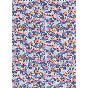Rifle Paper Co Les Fleurs Rosa / Periwinkle / 100% Cotton Fabric / Rifle Paper Company Fabric / Choose your yardage