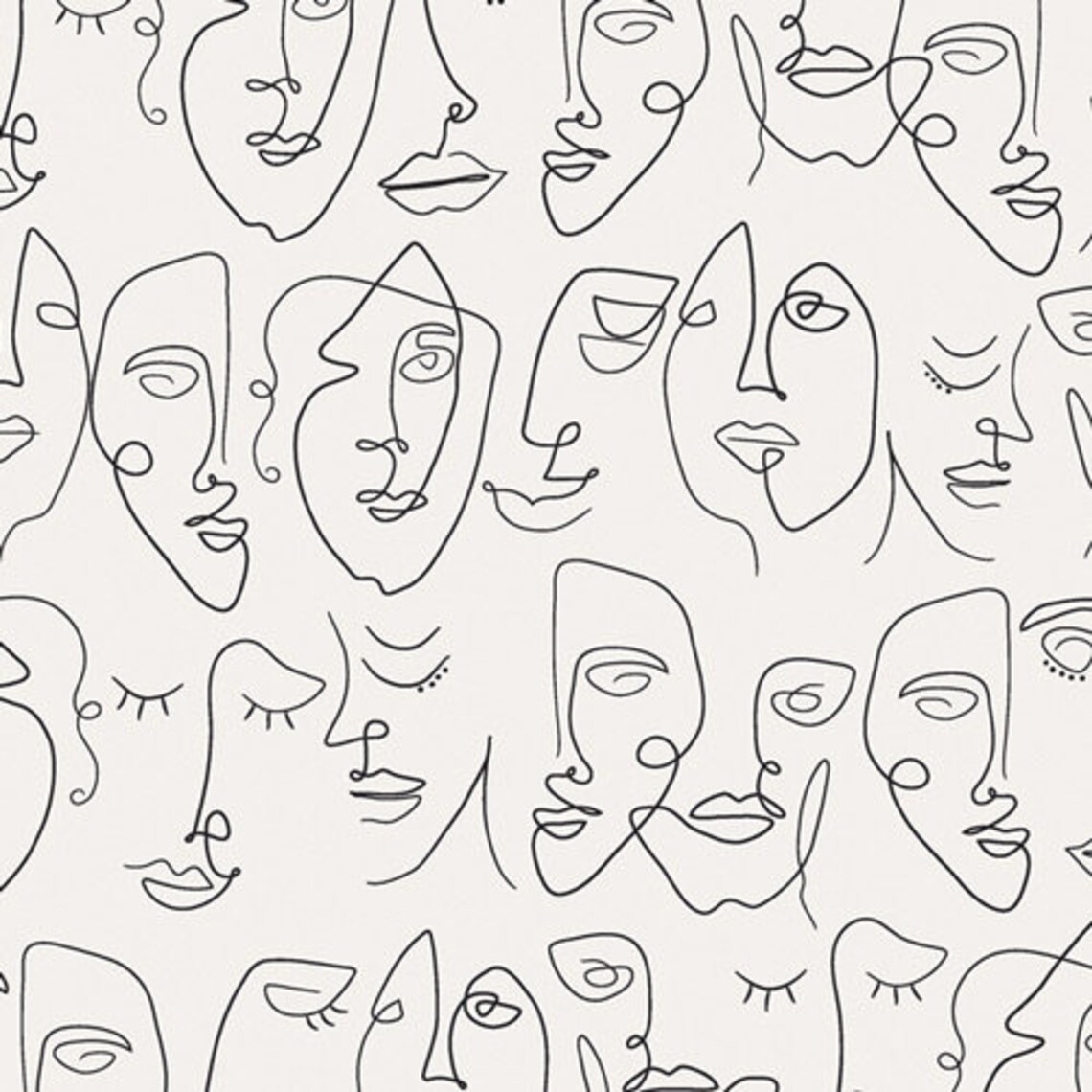 Perfectly Imperfect Face Art Fabric 100 Cotton / Luna & Etsy