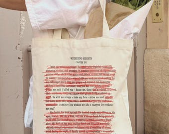 Wuthering Heights Tote Bag | Be With Me Always Drive Me Mad Take Any Form | Haunt Me Then Canvas Tote | Heathcliff Quote Book Bag