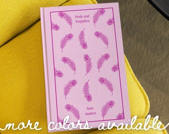 Pride and Prejudice Book Journal, Jane Austen Gift for Reader, Mr Darcy and Elizabeth Bennet Notebook, Vintage Style Hardcover Journal