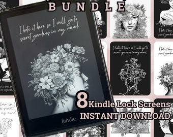 Kindle Lock Screen Secret Gardens in My Mind BUNDLE Kindle Screen Saver Wallpaper for Paperwhite Ready Made Epub Files Bookish Lockscreen