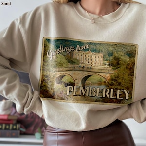 Pemberley Sweatshirt, Stolz und Vorurteil Sweatshirt, Mr. Darcy und Elizabeth Bennett Rundhalsausschnitt, Pemberley Postkarte Shirt, Jane Austen Geschenk