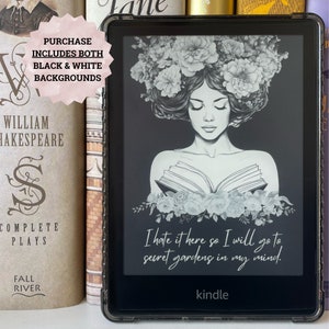 Kindle Lockscreen Secret Gardens In My Mind FULL SCREEN No Borders Epub File Black Wallpaper Borderless Screensaver Flower Lock Screen