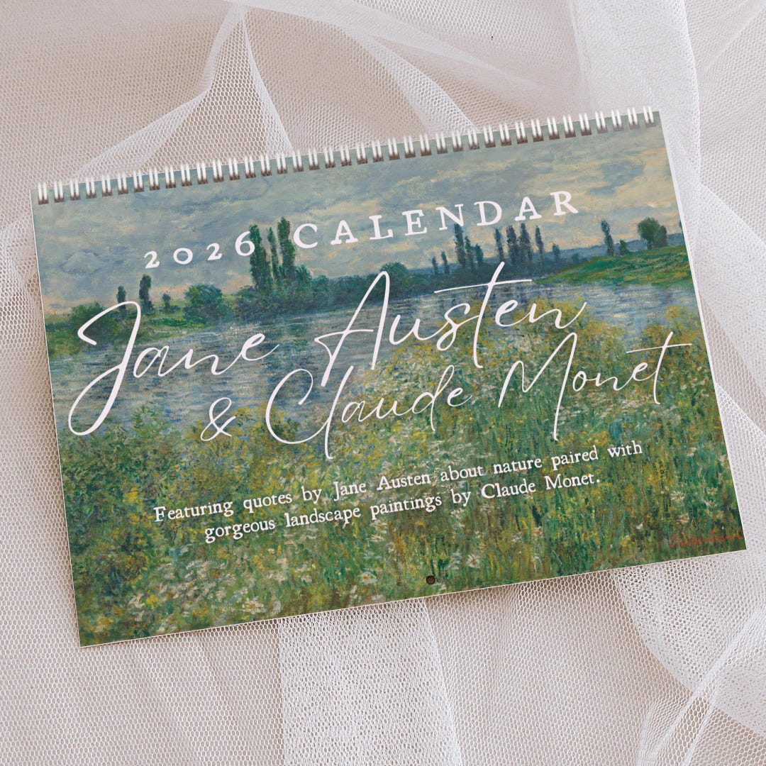 Jane Austen Calendar 2026, Claude Monet Wall Calendar, Pride and ...