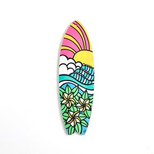 Plumerias, Surfboard Wall Decor, Made to Order, Hand Painted, Wood, Wall Mounted, Beach Decor
