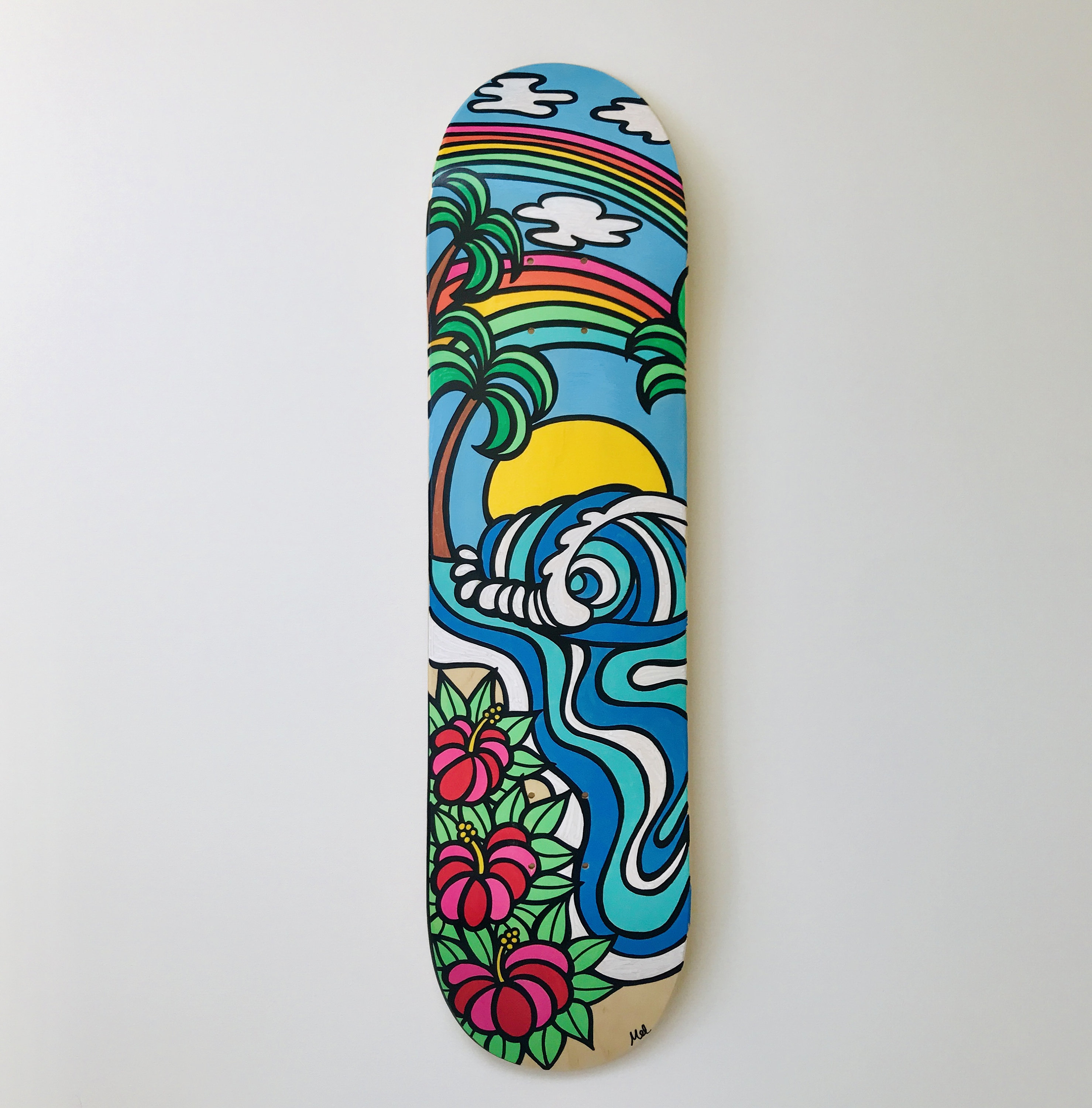 Hand Painted Skateboard Deck, Island Dream Surf Art, Beach Decor Etsy — free download
