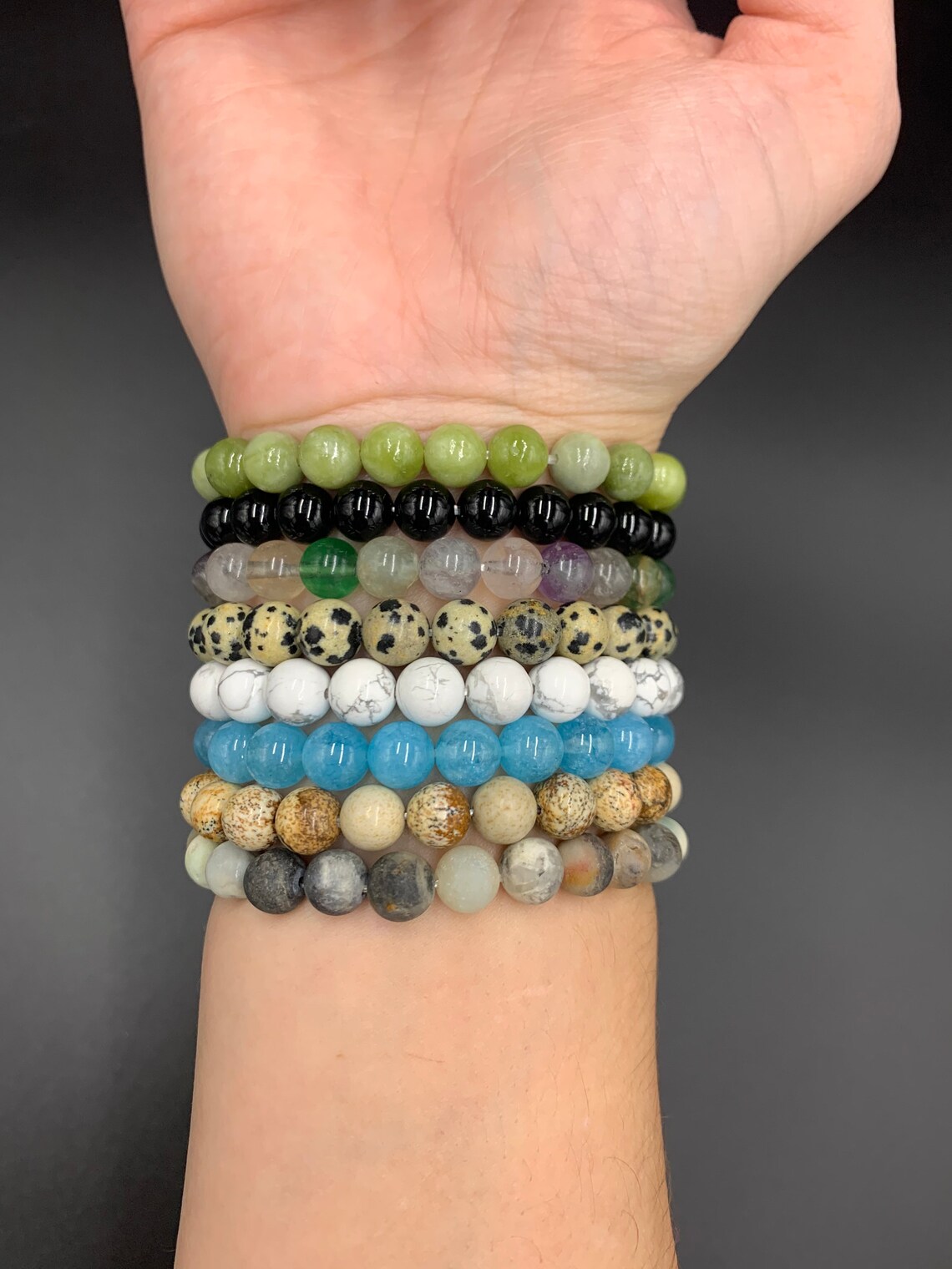 8mm Energy Bead Bracelet l Stone Bracelets l Crystal Bracelets Etsy