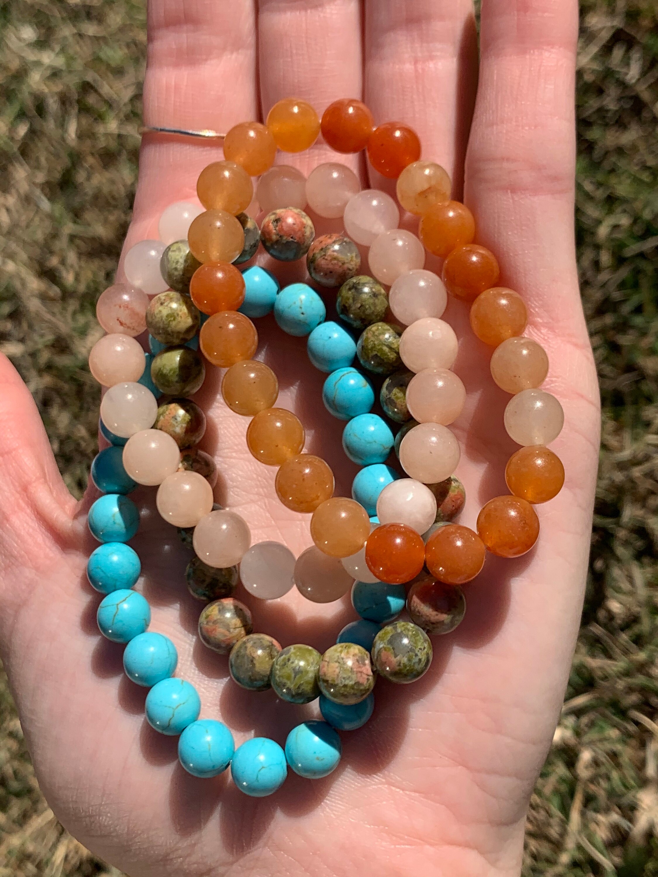 8mm Energy Bead Bracelet L Stone Bracelets L Crystal Bracelets Etsy