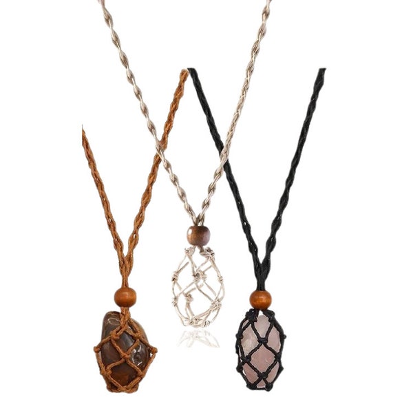 Adjustable Crystal Necklace Holder Cord | Crystal Pouch Necklace