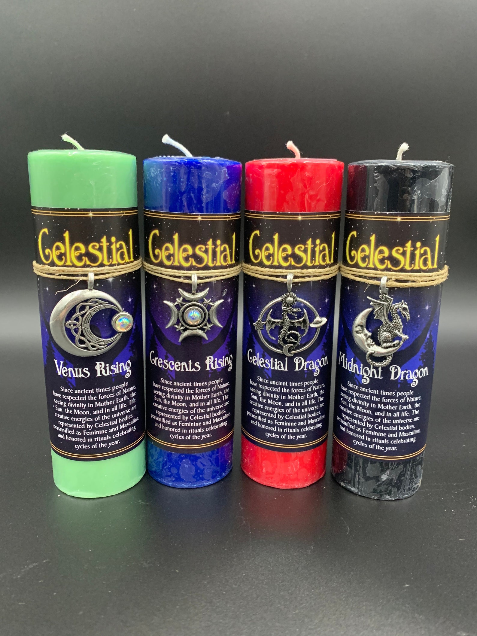 Celestial Pewter Pendant Candle l Pillar Candle l Scented Etsy