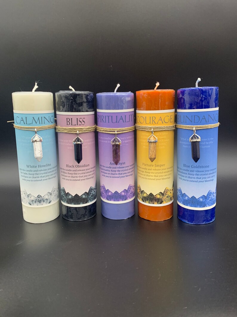 Crystal Energy Candle l Pillar Candle l Energy Candle l Truth Etsy