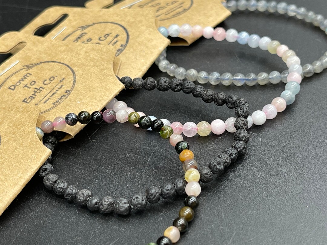 4mm Energy Bead Bracelet / Stone Bracelets / Crystal Bracelets / Labradorite Blue / Color