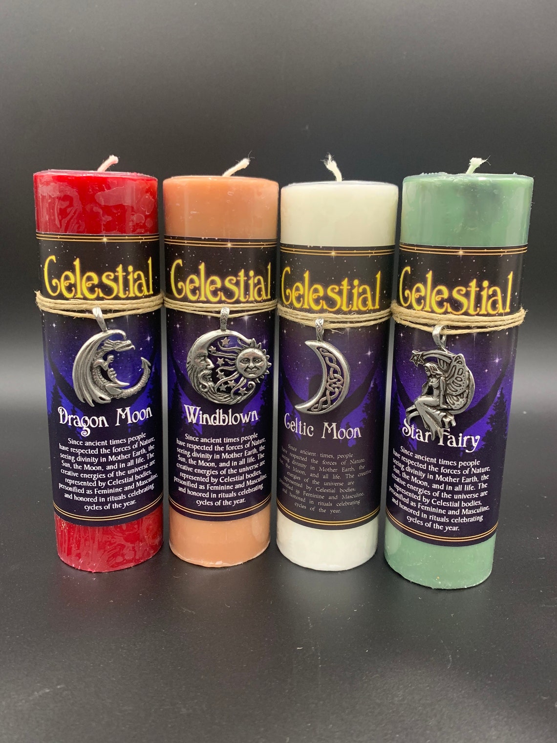 Celestial Pewter Pendant Candle l Pillar Candle l Scented Etsy