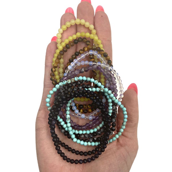 4mm Energy Bead Bracelet l Stone Bracelets l Crystal Bracelets l Opalite Bracelet l Metaphysical Bracelet