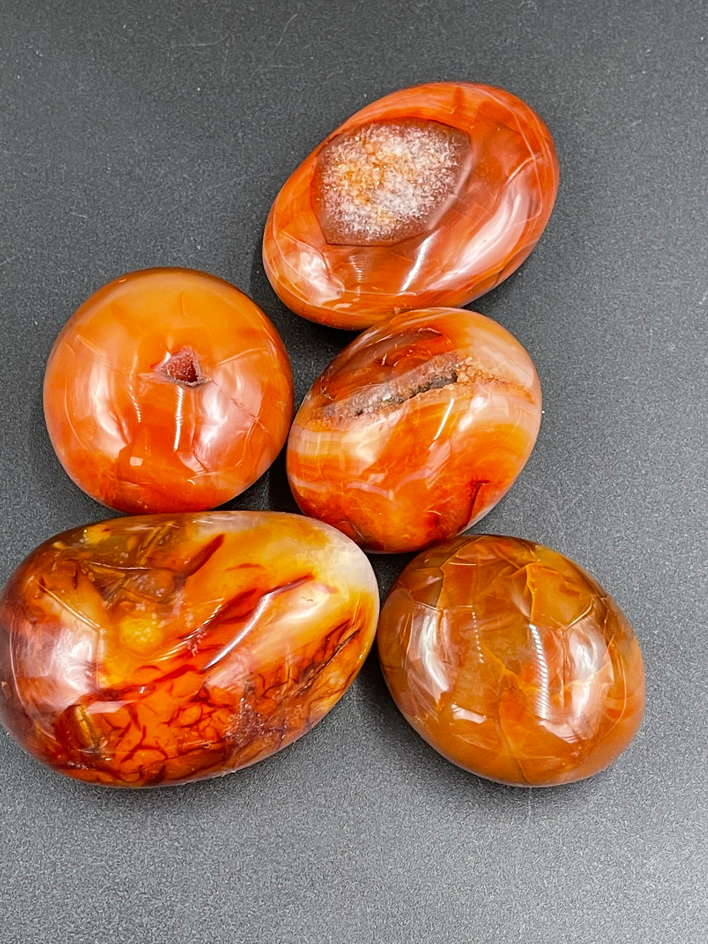 Carnelian Palm Stone l Red Palm Stone l Orange Crystal l Red Etsy