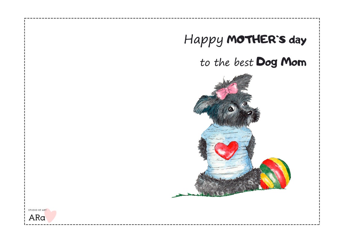 dog-mom-mothers-day-card-printable-watercolor-cards-5x7-etsy