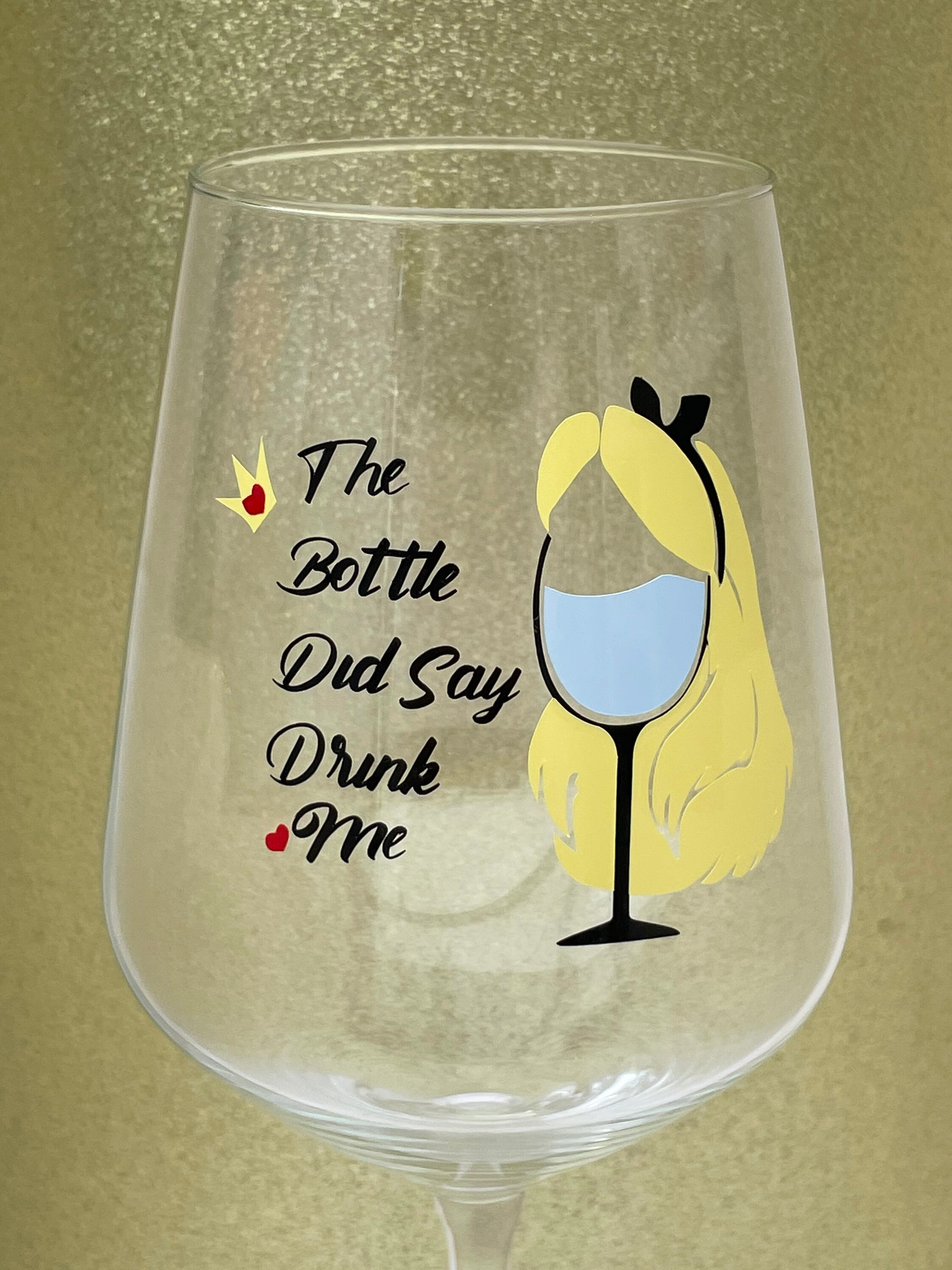 Disney Alice in Wonderland Wine Glass Etsy