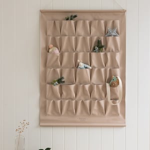 DIY Advent Countdown Calendar to fill - 30 Pockets Vegan Leather- For Christmas, Birthdays, Halloween and more.  Hanging fill yourself