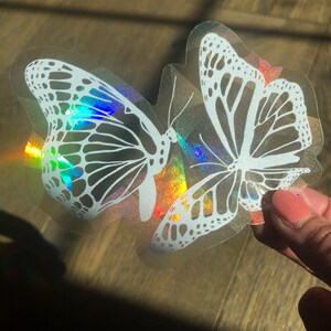 Monarch Butterflies Suncatcher Sticker | Rainbow Making Window Sticker