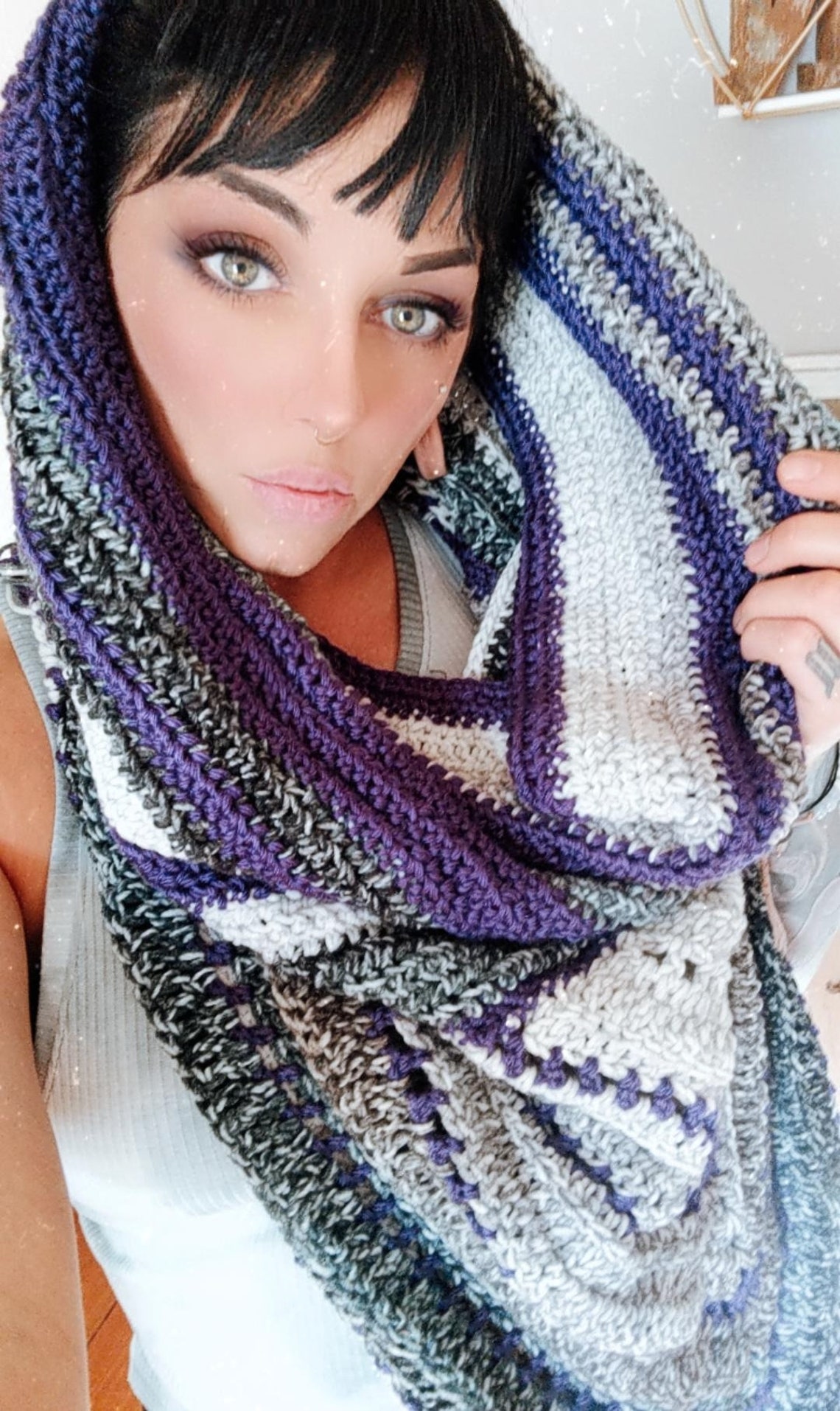 wild oleander hooded scarf crochet pattern
