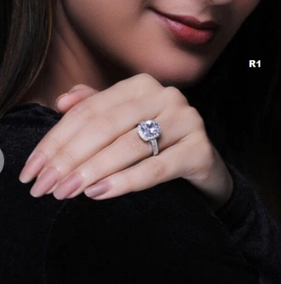 Adjustable Solitaire Engagement Ring Diamond Wedding Ring Etsy