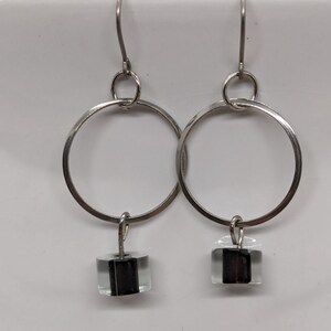 Titanium Hypoallergenic Earrings, Dangle Drop Earrings, Gifts for her, Circle Earrings, Silver Earrings, Minimalist Earrings