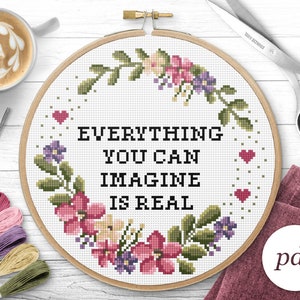 Everything You Can Imagine Cross Stitch Pattern, Instant Download PDF, Counted Cross Stitch, Embroidery Pattern, PDF Pattern