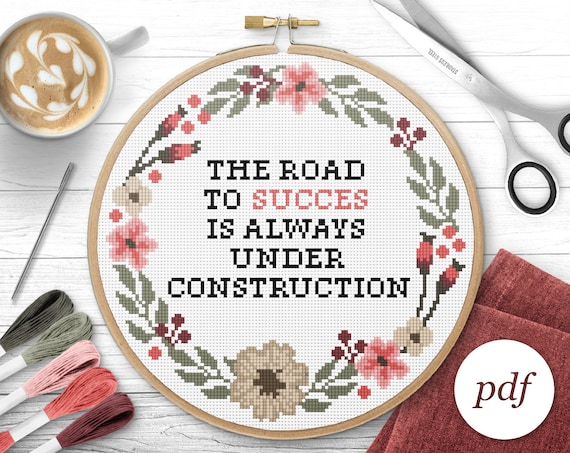 Buy The Road To Succes Cross Stitch Pattern, Instant Download PDF.