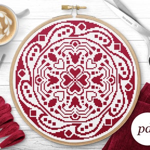 Mandala Cross Stitch Pattern, Mandala Pattern, Geometric Cross Stitch, Instant Download PDF, Counted Cross Stitch, Embroidery Pattern