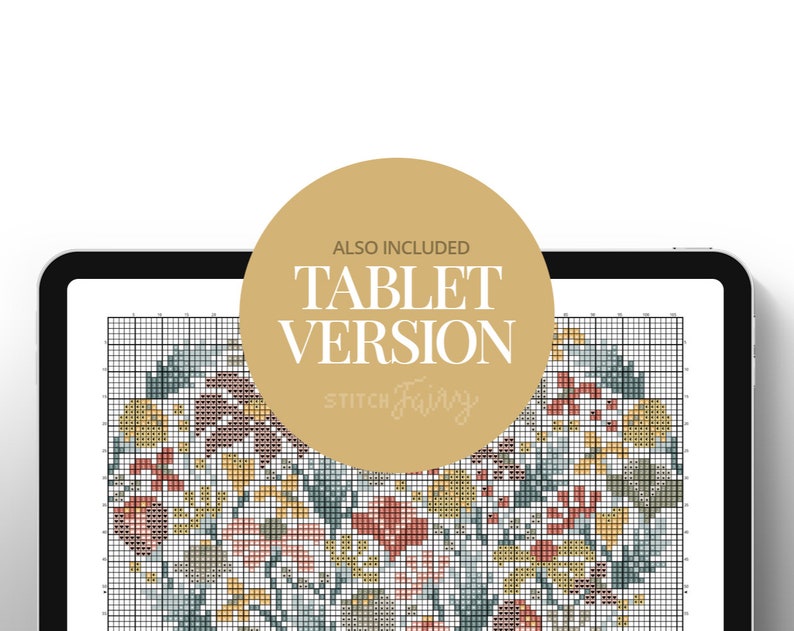 Floral Heart Cross Stitch Pattern, Instant Download PDF, Counted Cross Stitch, Embroidery Pattern, PDF Pattern image 7