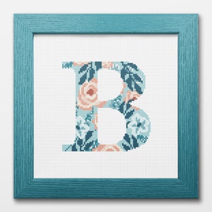 Letter B Monogram Cross Stitch Pattern, Instant Download PDF, Counted ...