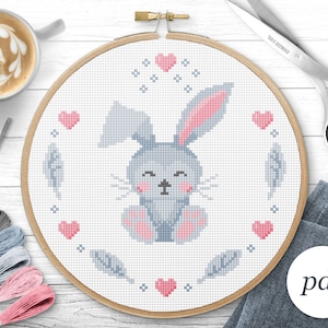 Little Bunny Cross Stitch Pattern, Instant Download PDF, Counted Cross Stitch, Embroidery Pattern, PDF Pattern