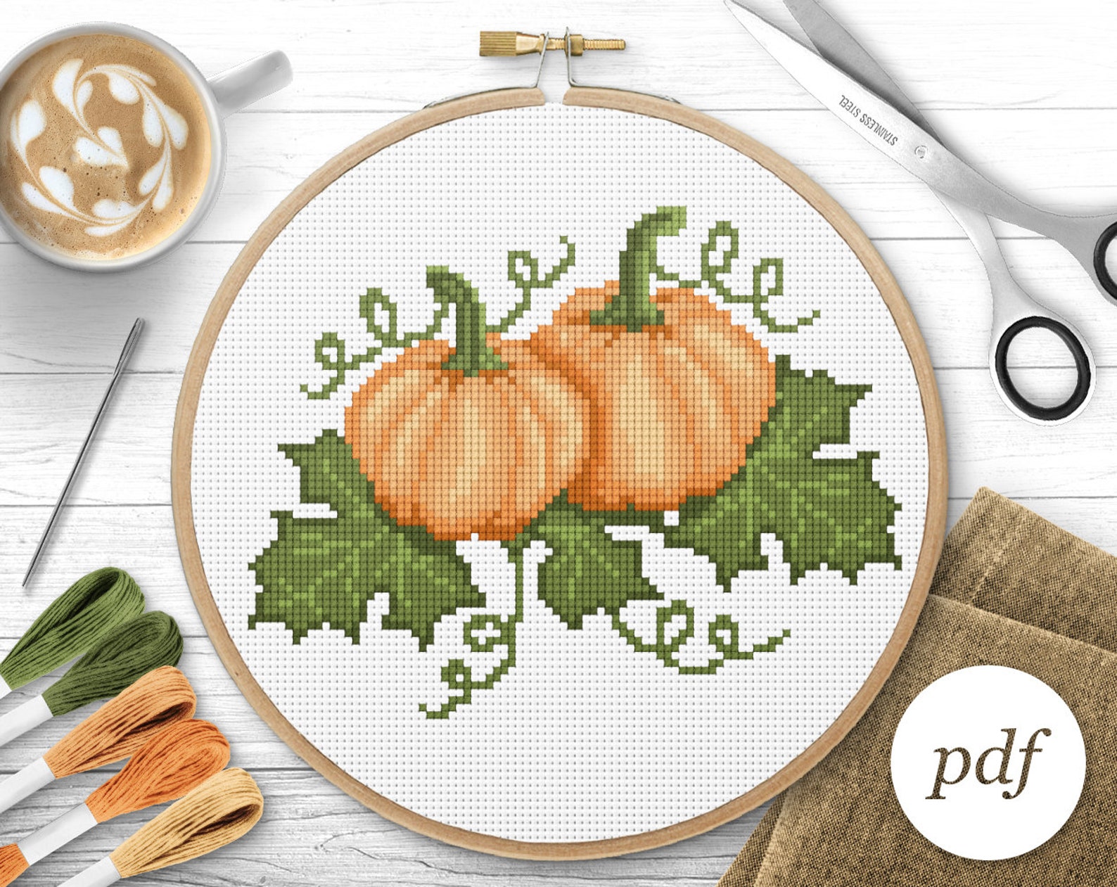 Pumpkins Cross Stitch Pattern Instant Download PDF Counted - Etsy