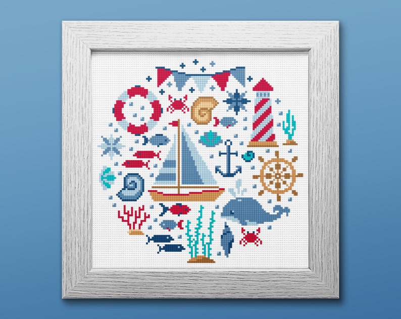 Nautical Cross Stitch Pattern Instant Download PDF Counted | Etsy