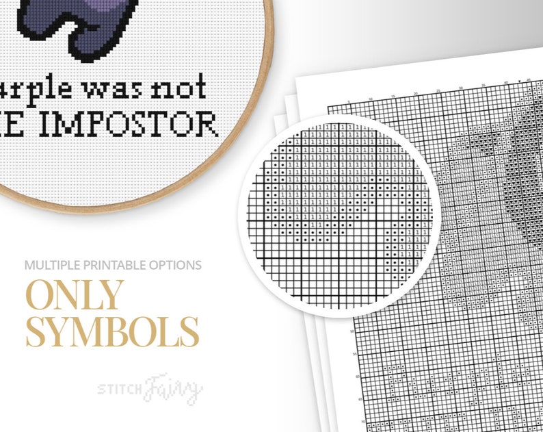 Impostor Pattern Purple Was Not the Impostor Cross Stitch Pattern, Instant Download PDF ...