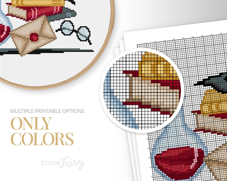 Wizarding Bundle Cross Stitch Pattern, Instant Download PDF, Counted Cross Stitch, Embroidery Pattern, PDF Pattern image 8