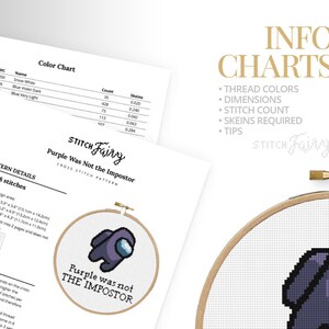 Impostor Pattern Purple Was Not the Impostor Cross Stitch Pattern, Instant Download PDF ...
