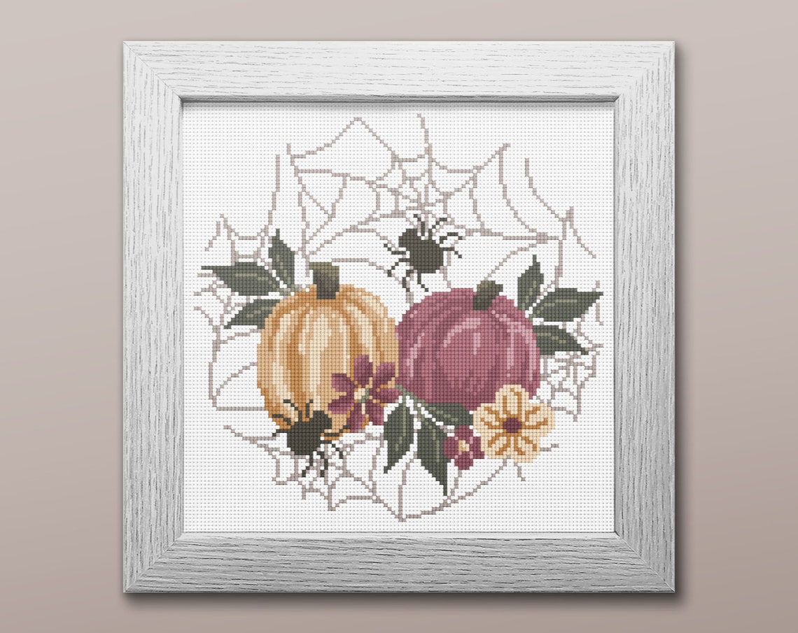 Halloween Pumpkins Cross Stitch Pattern, Instant Download PDF, Counted ...