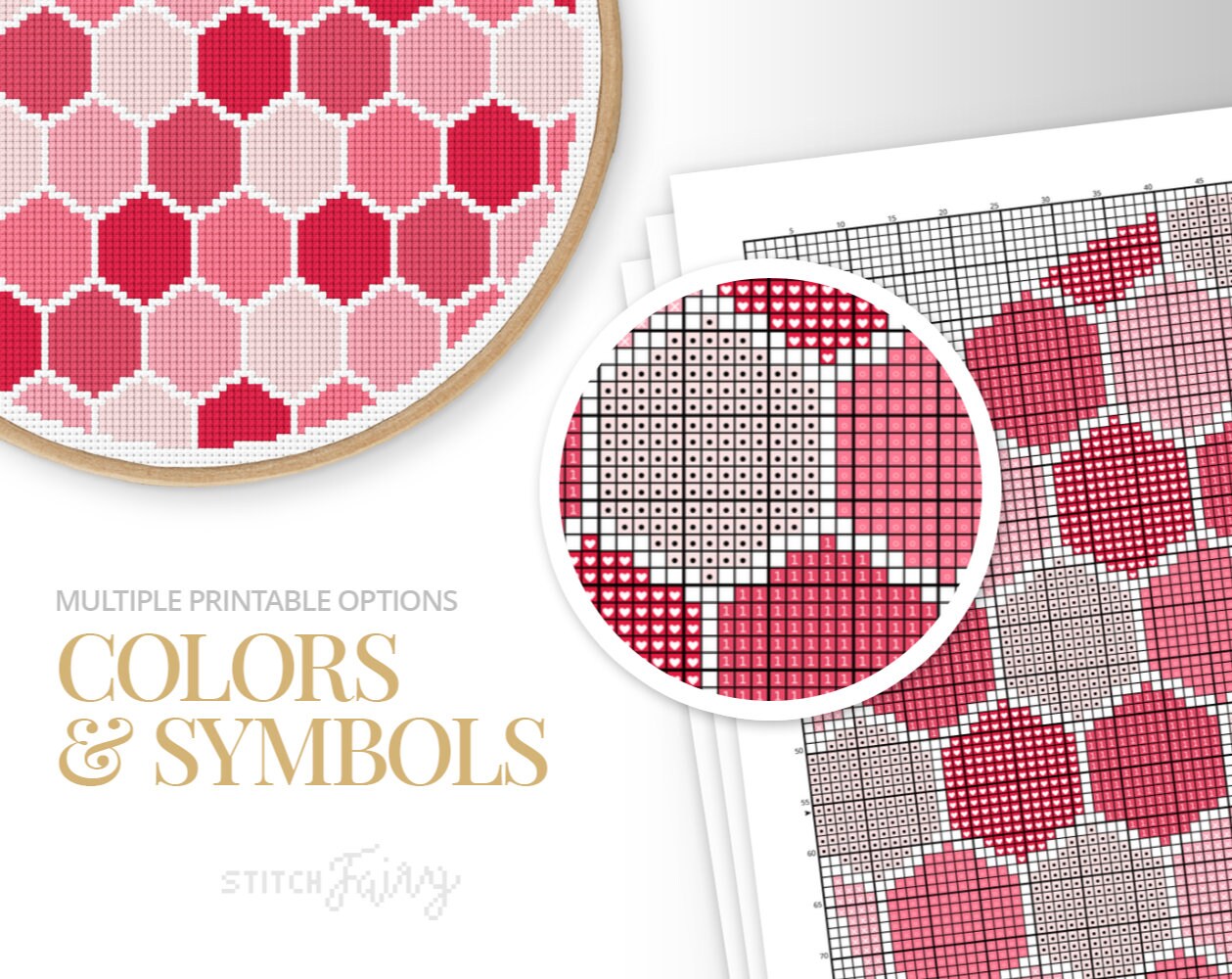 Pink Cross Stitch Pattern Instant Download PDF Etsy