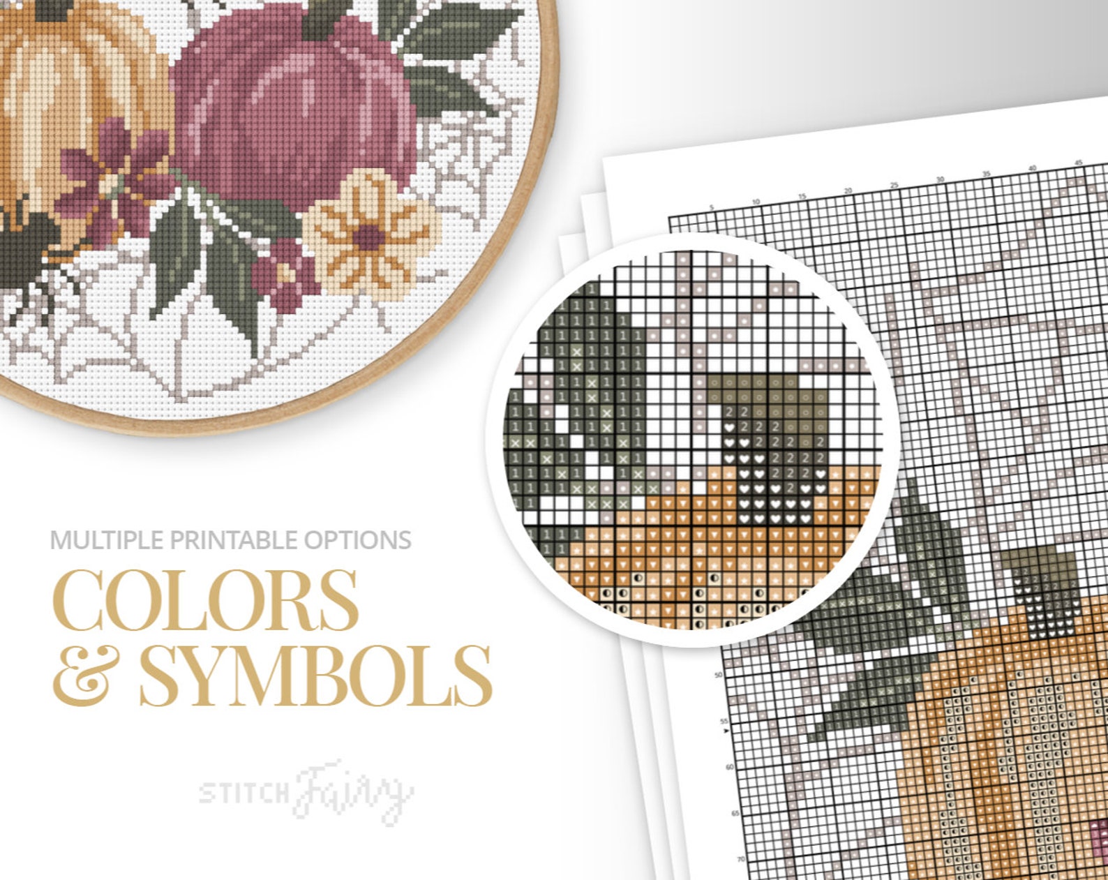 Halloween Pumpkins Cross Stitch Pattern, Instant Download PDF, Counted ...