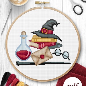 Wizarding Cross Stitch Pattern, Instant Download PDF, Counted Cross Stitch, Embroidery Pattern, PDF Pattern image 8