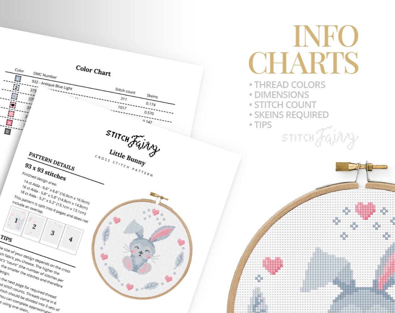 Kit Point De Croix Little Bunny - 14ct, Motif Lapin, Broderie Facile - Neuf, Idéal Pour Débutants