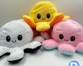 Rotatable Octopus XXL Plush toy can be turned over XXL with octopus Happy and Unhappy Side Reversible Octopus