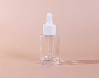 30ml Glass Dropper Bottle | Clear white | Hallie